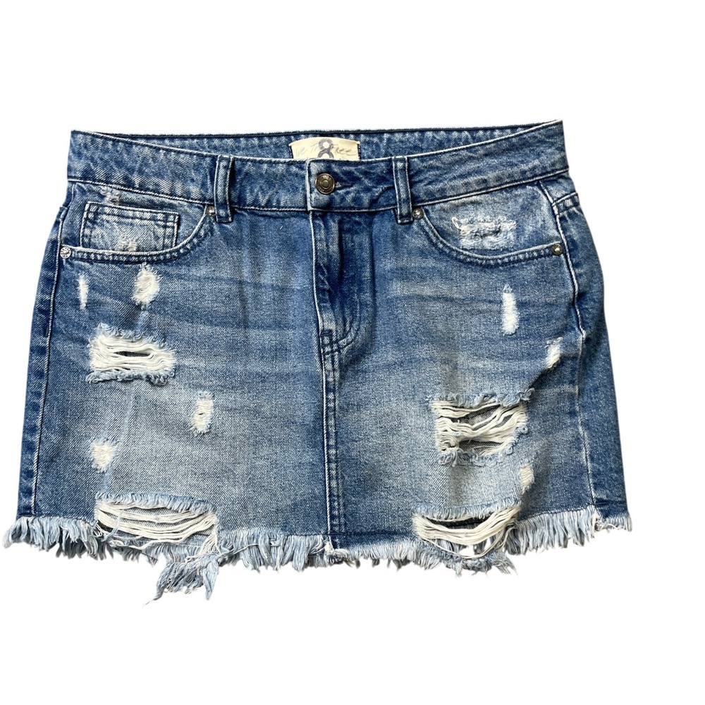 We the Free 8 New w/Tags Denim Skirt Destructed